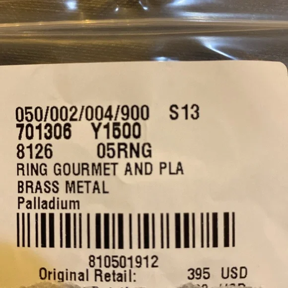 Saint Laurent Chain ID Plaque Ring in Metal Silver size 5 - Picture 8 of 8